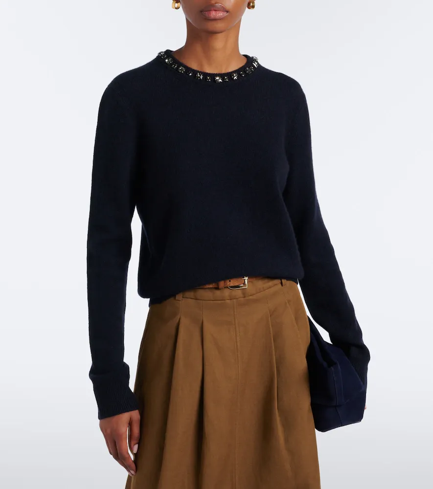 Vince Embellished wool and cashmere-blend sweater | Thumbnail 3 Vince Embellished wool and cashmere-blend sweater | Thumbnail 3