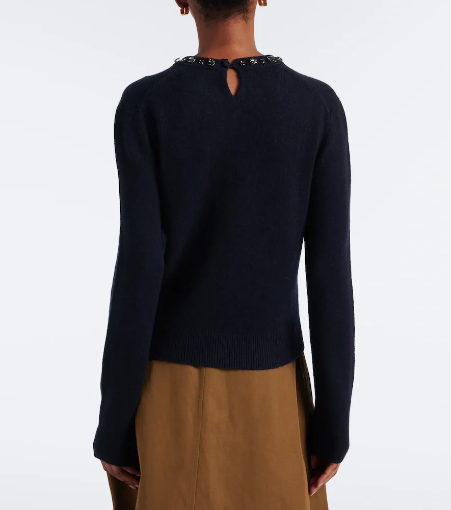 Vince Embellished wool and cashmere-blend sweater | Thumbnail 4 Vince Embellished wool and cashmere-blend sweater | Thumbnail 4