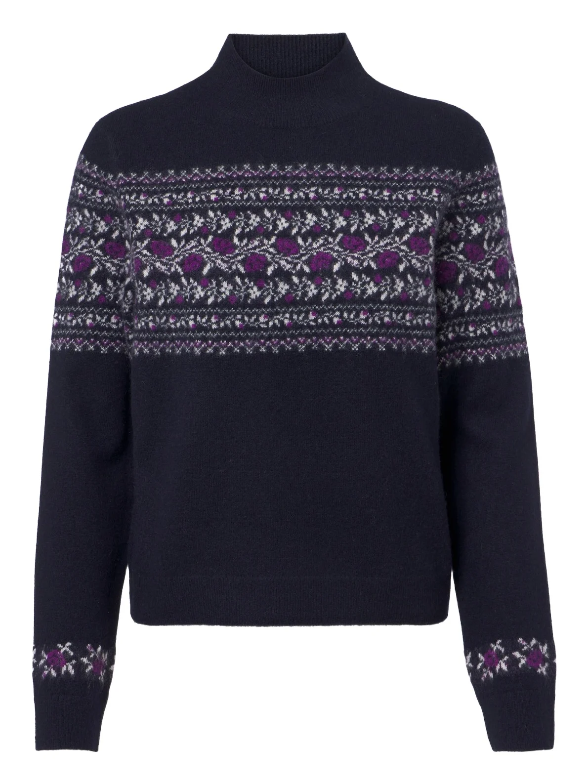 Fair Isle floral cashmere sweater