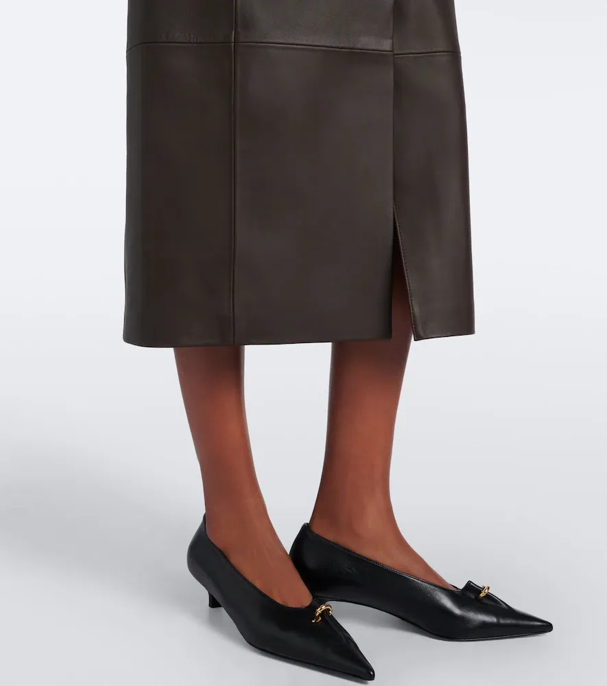 Vince Leather midi skirt | Thumbnail 3 Vince Leather midi skirt | Thumbnail 3