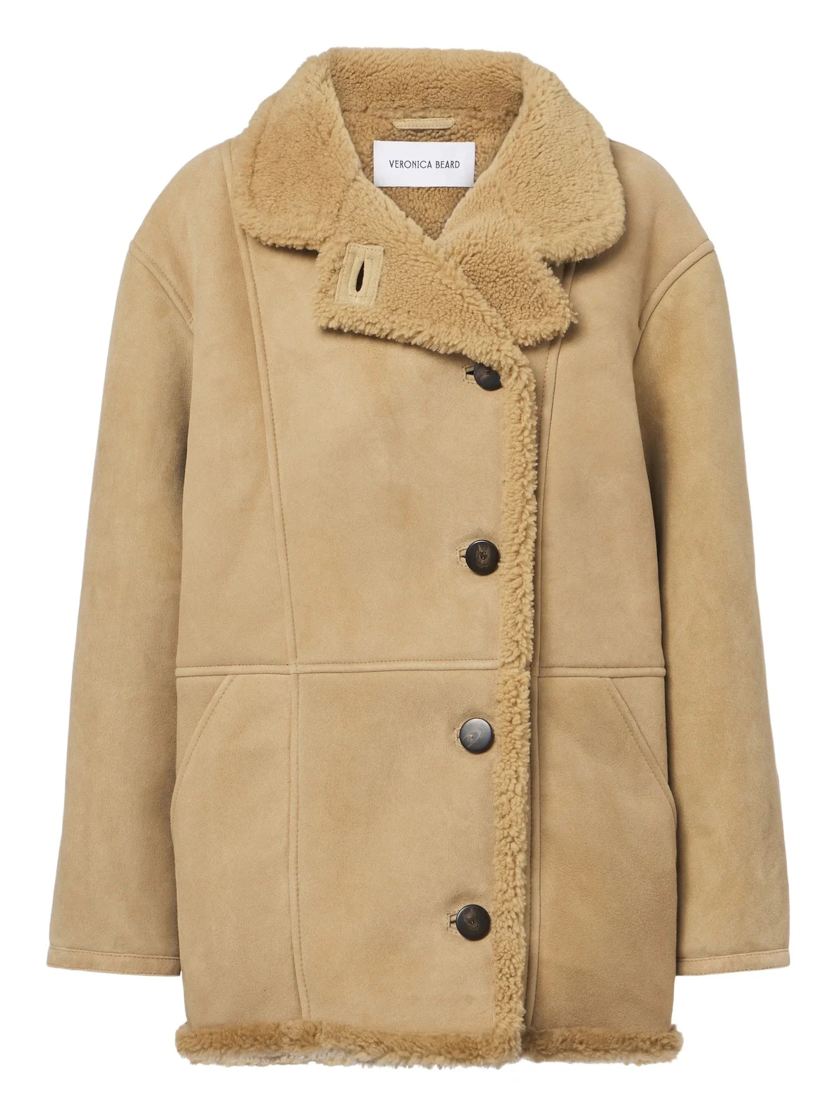 Veronica Beard Lavington shearling-lined suede coat