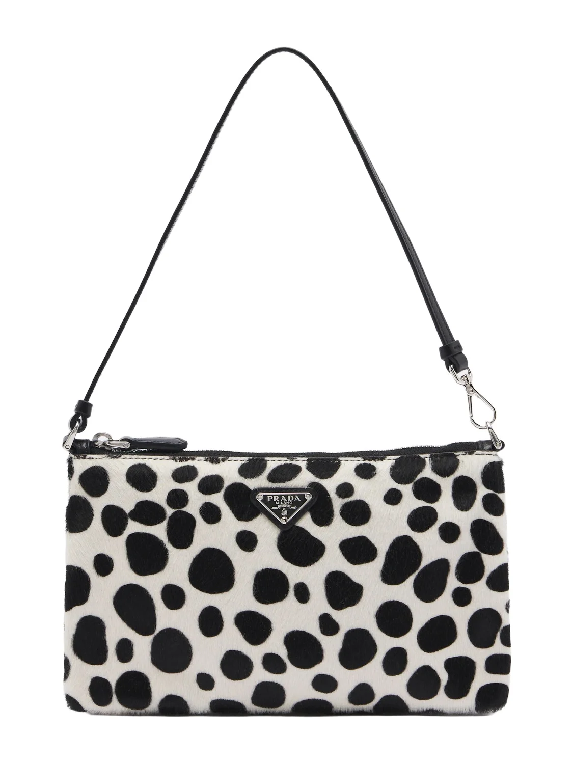 Printed calf hair phone pouch