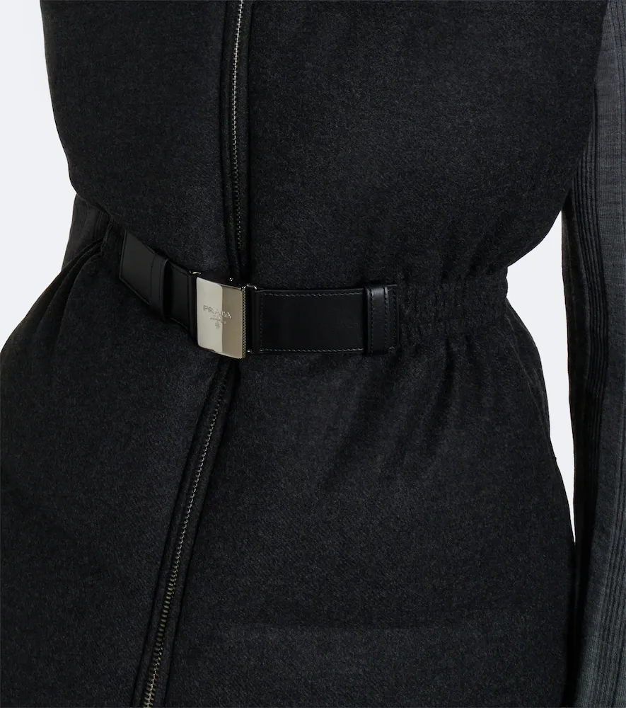 Prada Belted wool and cashmere down vest | Thumbnail 3