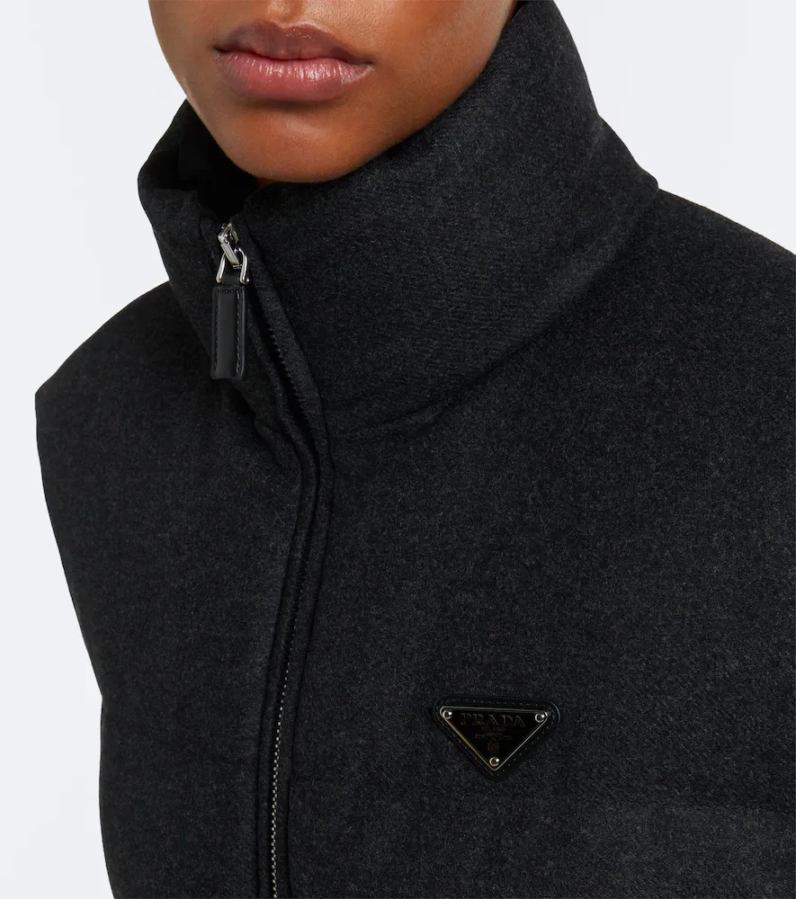 Prada Belted wool and cashmere down vest | Thumbnail 5
