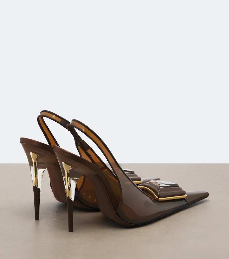 Saint Laurent Sibyl embellished TPU slingback pumps | Thumbnail 2