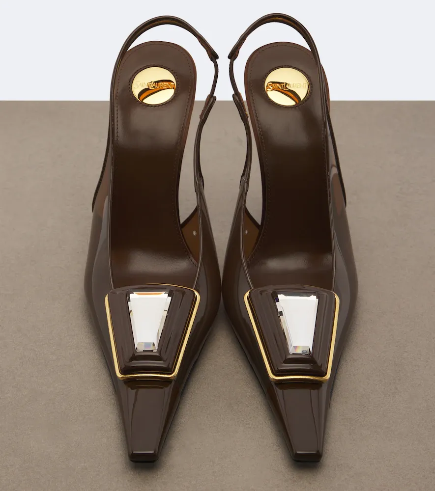 Saint Laurent Sibyl embellished TPU slingback pumps | Thumbnail 3