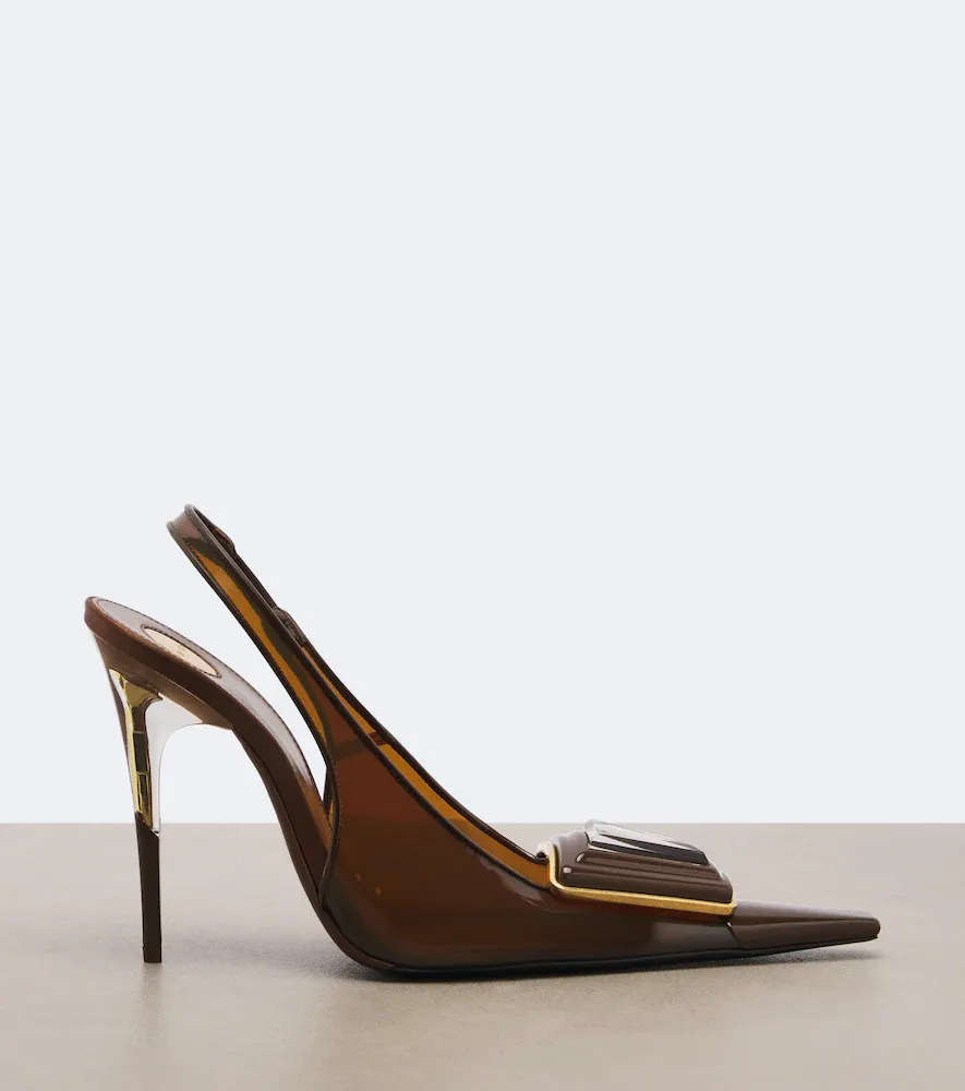 Saint Laurent Sibyl embellished TPU slingback pumps | Thumbnail 4