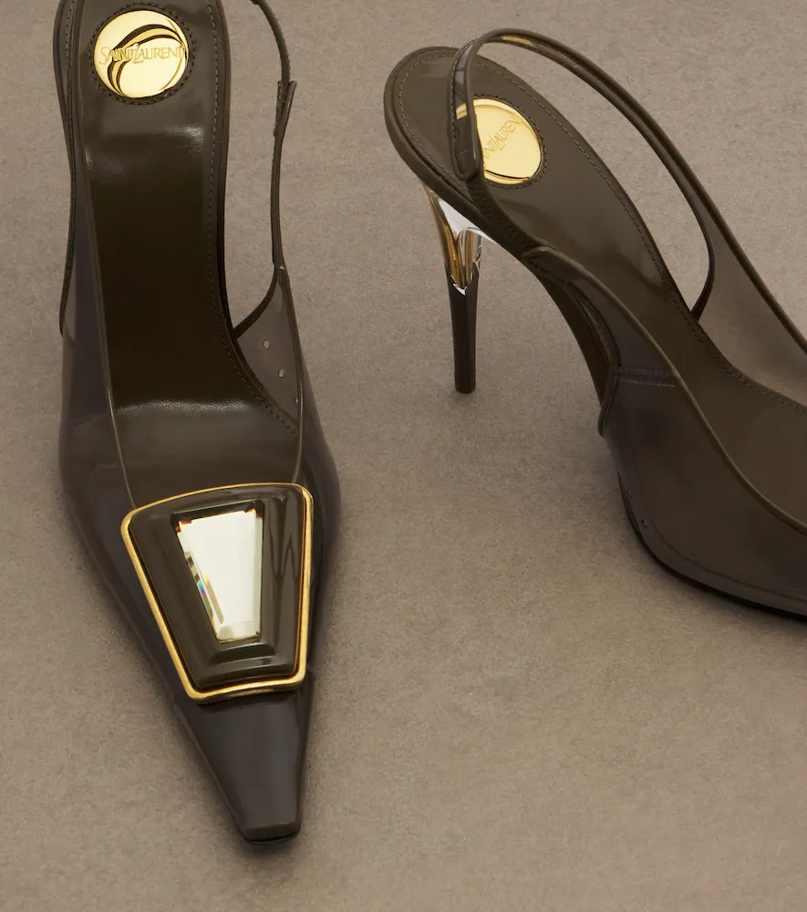 Saint Laurent Sibyl embellished TPU slingback pumps | Thumbnail 3 Saint Laurent Sibyl embellished TPU slingback pumps | Thumbnail 3