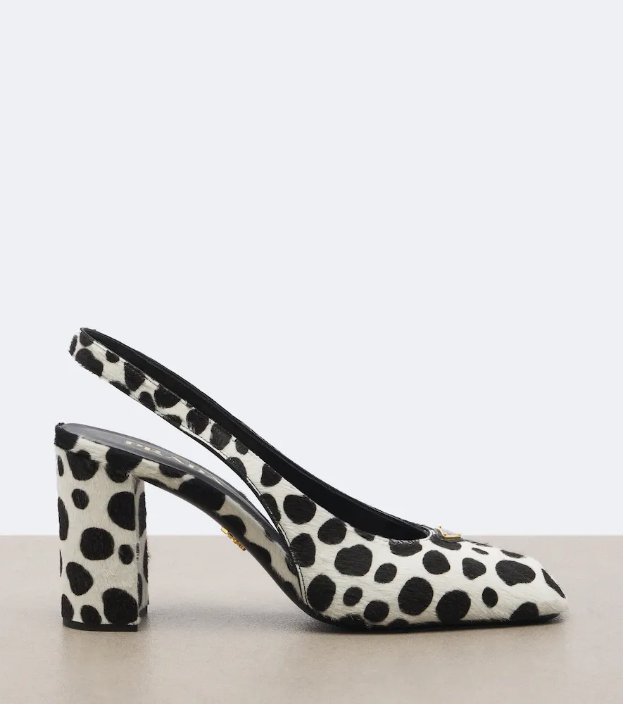 Prada Cow-print calf hair slingback pumps | Thumbnail 2 Prada Cow-print calf hair slingback pumps | Thumbnail 2