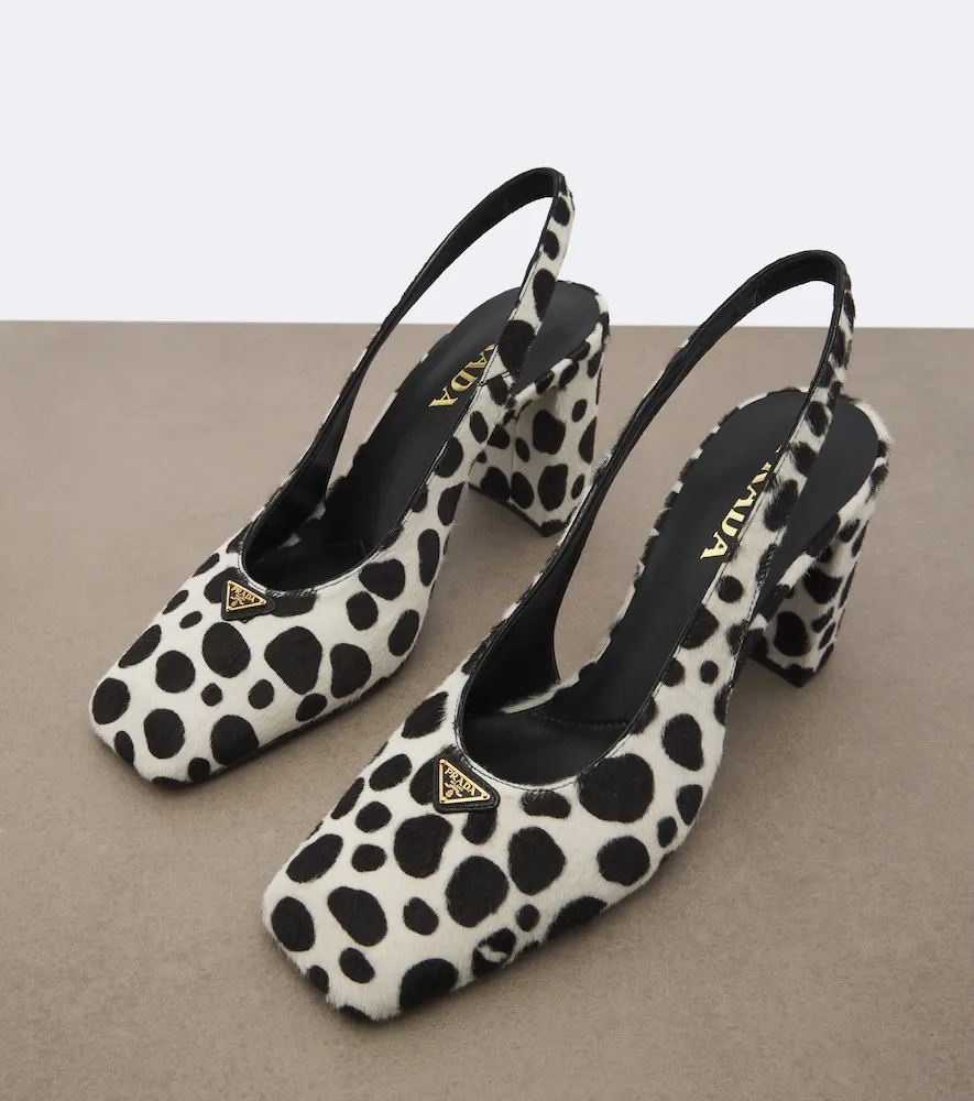 Prada Cow-print calf hair slingback pumps | Thumbnail 4 Prada Cow-print calf hair slingback pumps | Thumbnail 4