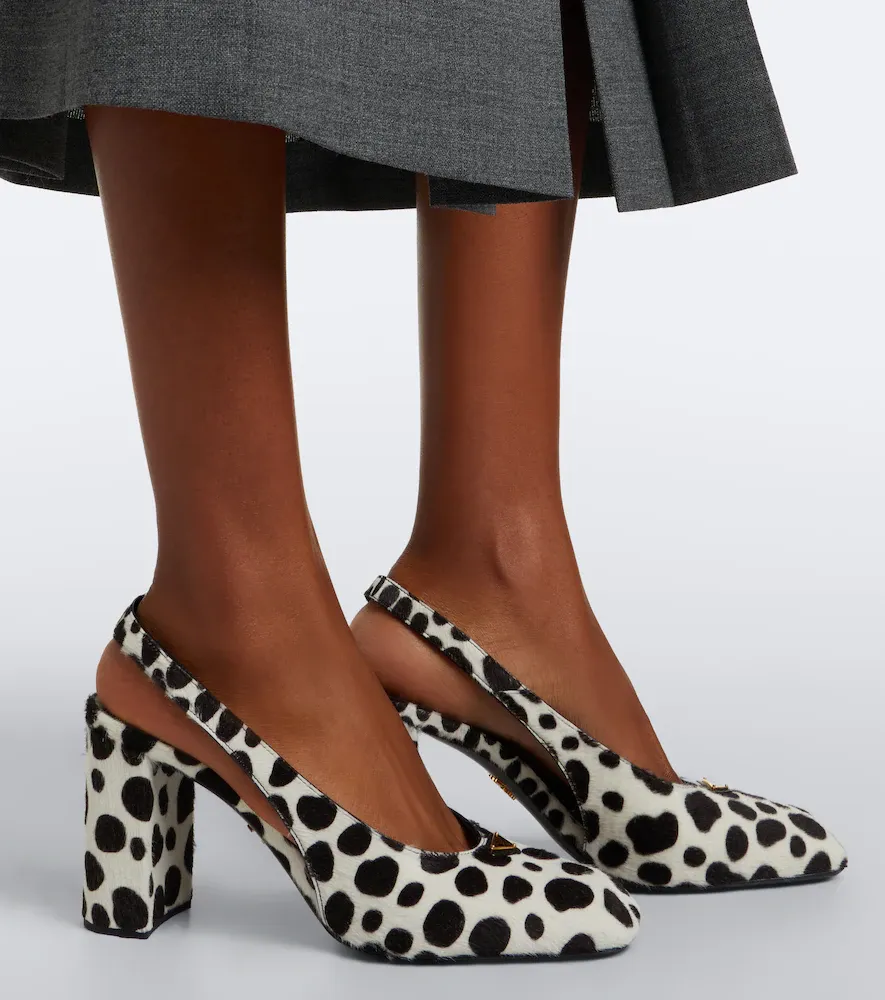 Prada Cow-print calf hair slingback pumps | Thumbnail 5 Prada Cow-print calf hair slingback pumps | Thumbnail 5
