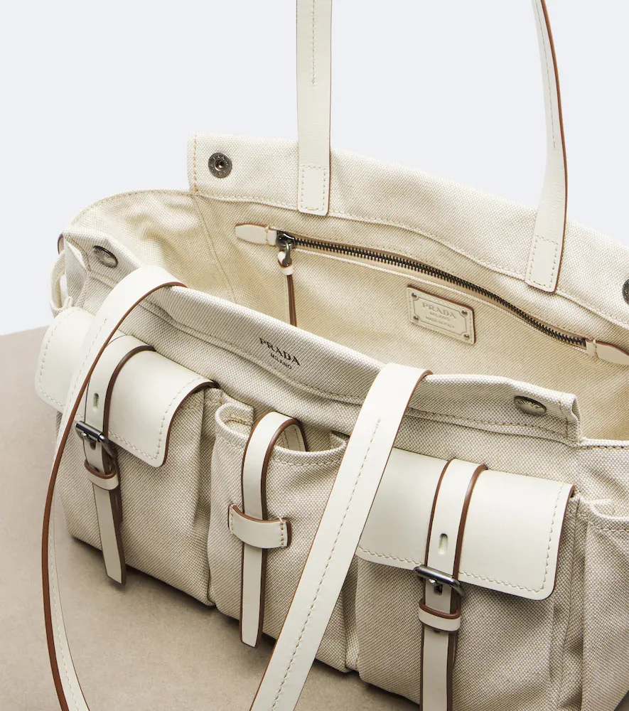 Prada Route Large canvas tote bag | Thumbnail 4 Prada Route Large canvas tote bag | Thumbnail 4