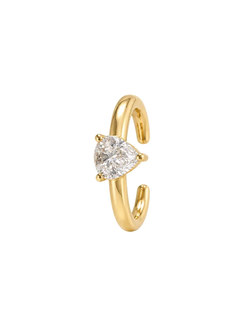 0.83ct Diamond 18K Gold Pear Ear Cuff