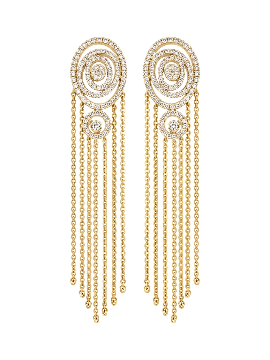 1.50ct Diamond 18K Gold Multi Layer Fringe Earrings 1.50ct Diamond 18K Gold Multi Layer Fringe Earrings