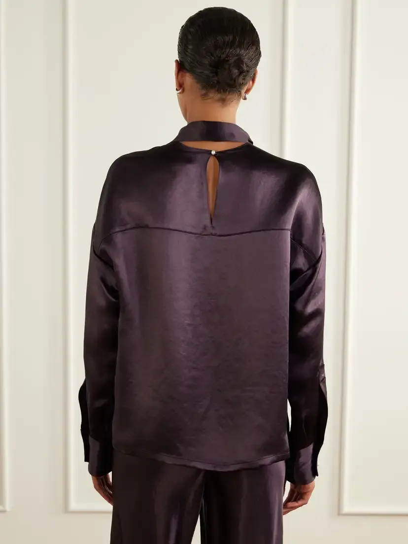 Maria McManus Tie-detailed Satin Blouse | Thumbnail 3 Maria McManus Tie-detailed Satin Blouse | Thumbnail 3