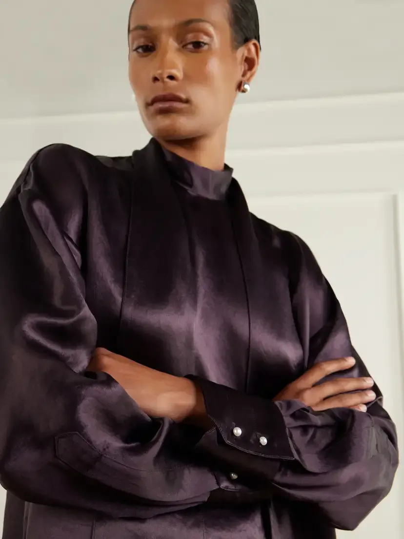 Maria McManus Tie-detailed Satin Blouse | Thumbnail 4 Maria McManus Tie-detailed Satin Blouse | Thumbnail 4