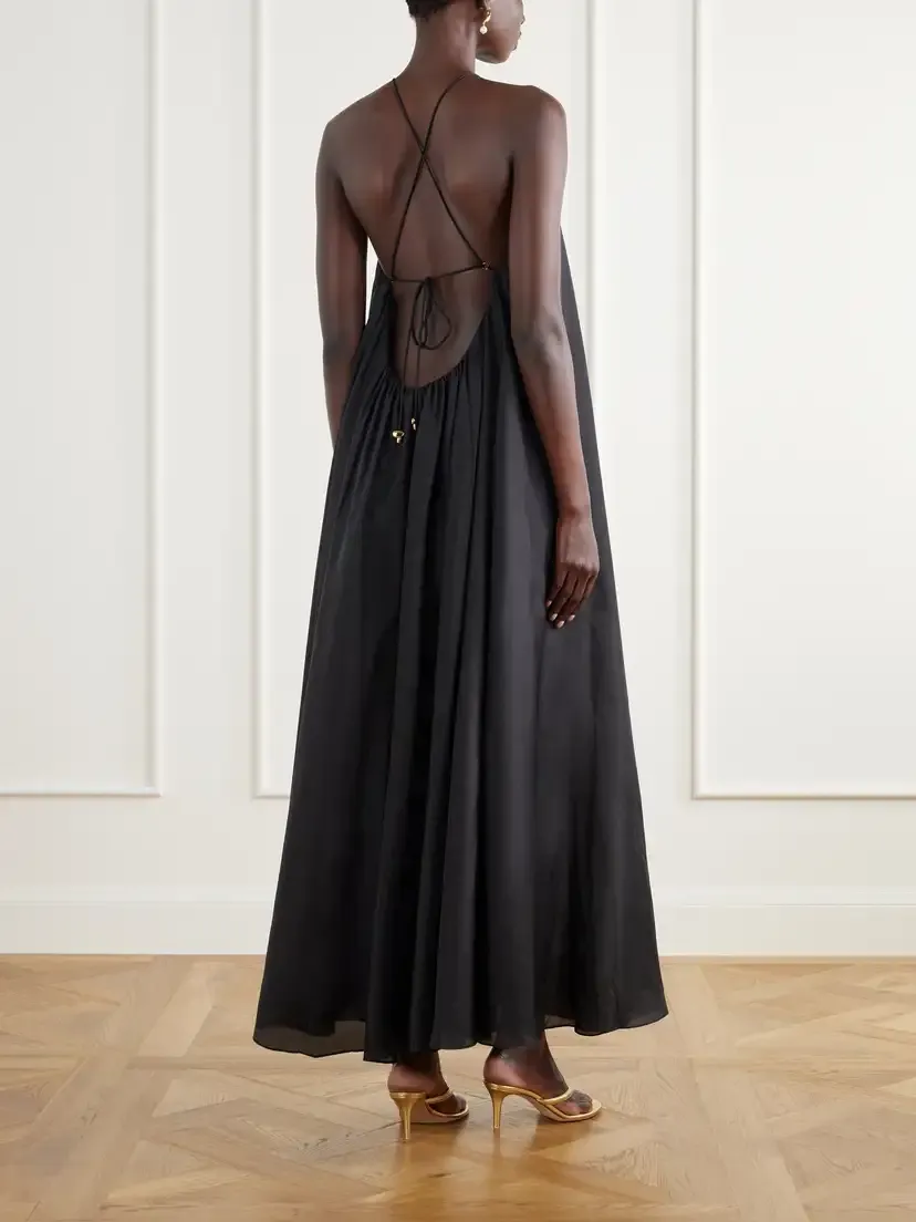 Zimmermann Fairlight Bead-embellished Gathered Silk-satin Maxi Dress | Thumbnail 3 Zimmermann Fairlight Bead-embellished Gathered Silk-satin Maxi Dress | Thumbnail 3