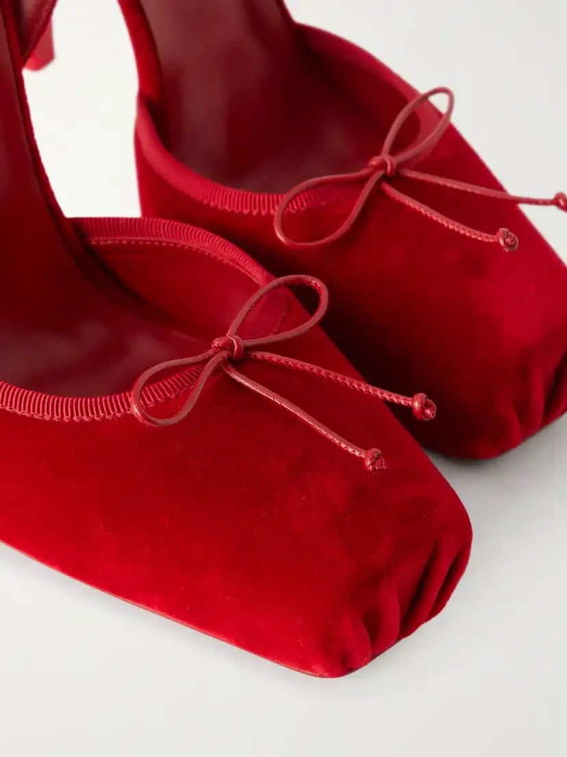 Christian Louboutin Cassia Lace Up 100 Velvet Pumps | Thumbnail 5