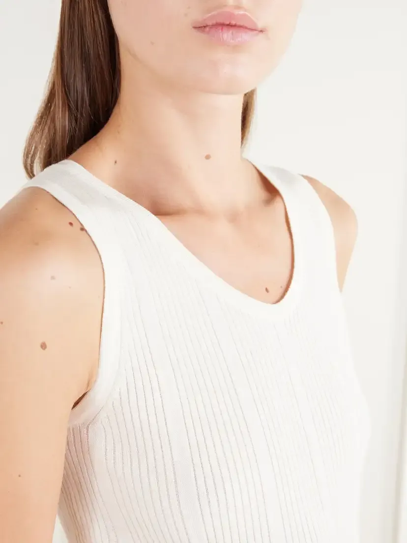 COLLEEN ALLEN Ribbed-knit Merino Wool Tank | Thumbnail 4