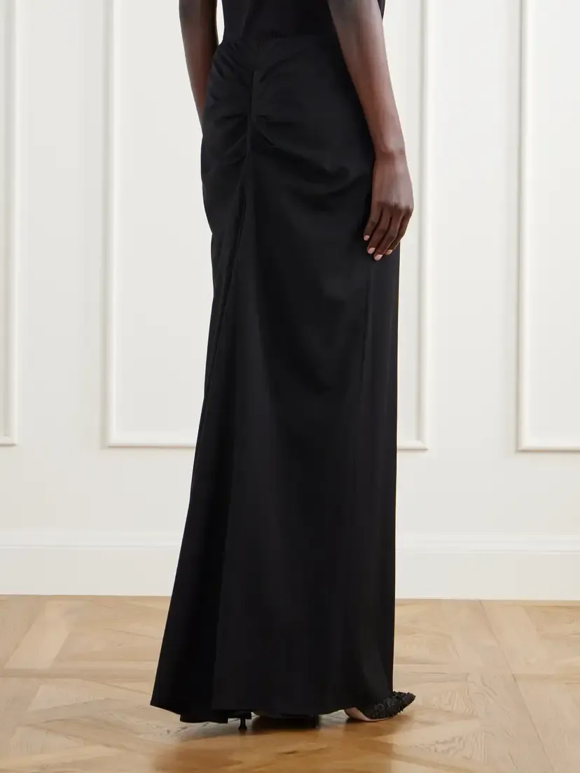 COLLEEN ALLEN Ruched Stretch-crepe Maxi Skirt | Thumbnail 4 COLLEEN ALLEN Ruched Stretch-crepe Maxi Skirt | Thumbnail 4