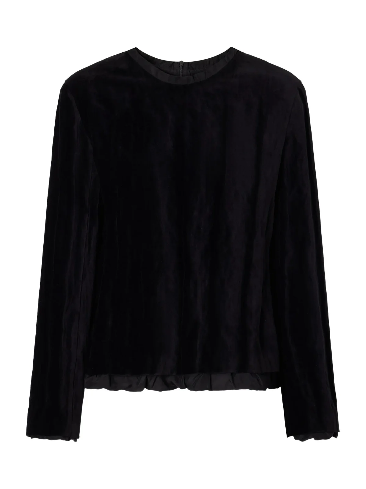 COLLEEN ALLEN Layered Textured Cotton-blend Velvet Top