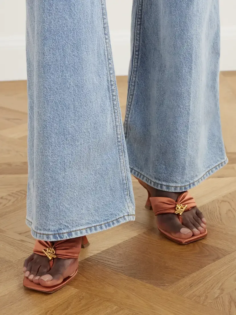 Zimmermann Idle 65 Embellished Pleated Satin Sandals | Thumbnail 2