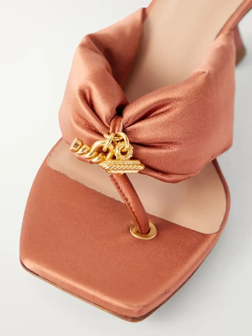 Zimmermann Idle 65 Embellished Pleated Satin Sandals | Thumbnail 5