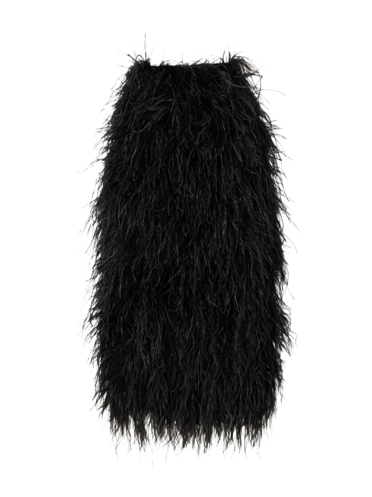 Dima Ayad Feather-embellished Twill Midi Skirt