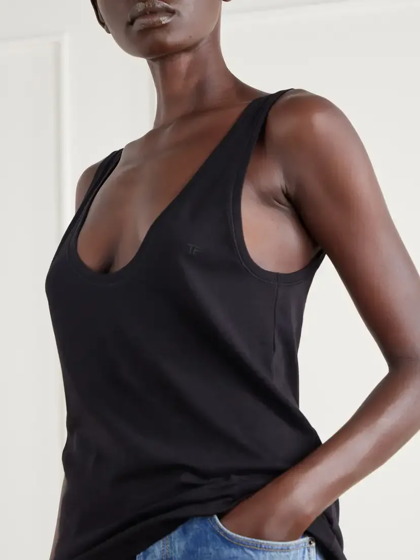 Tom Ford Ribbed Stretch-cotton Jersey Tank | Thumbnail 4 Tom Ford Ribbed Stretch-cotton Jersey Tank | Thumbnail 4