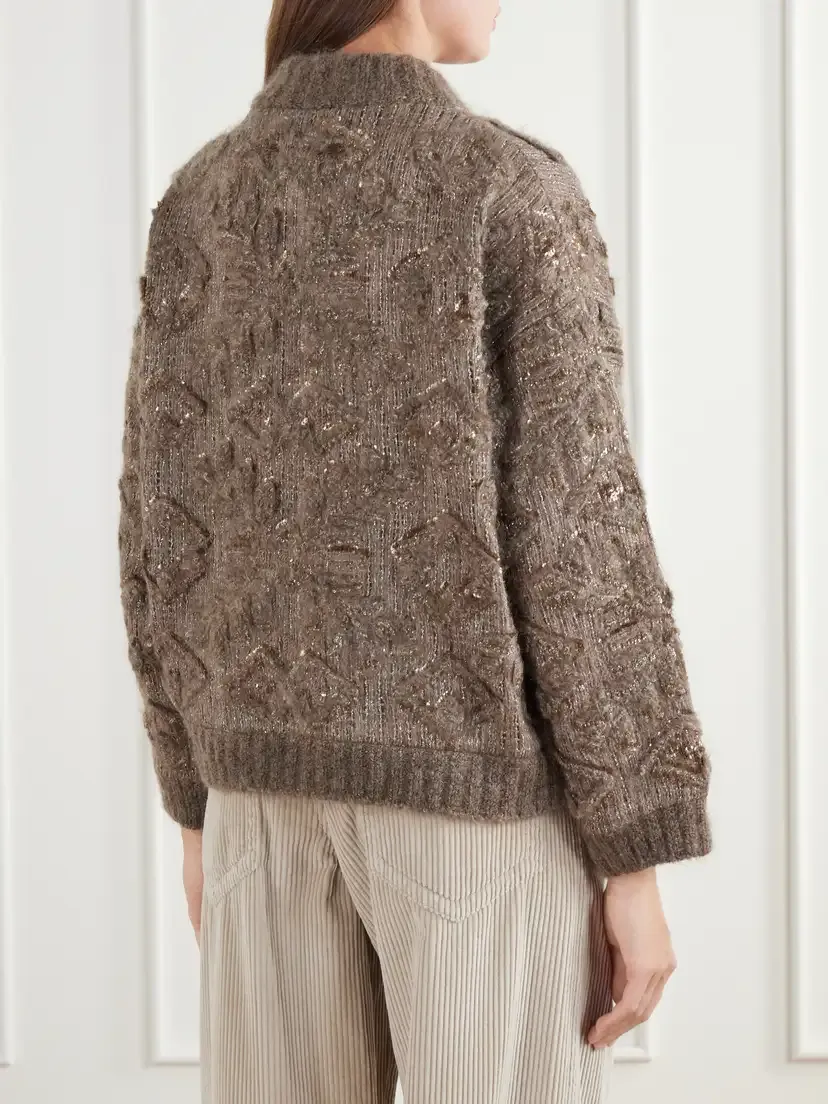 Brunello Cucinelli Sequin-embellished Jacquard Sweater | Thumbnail 4
