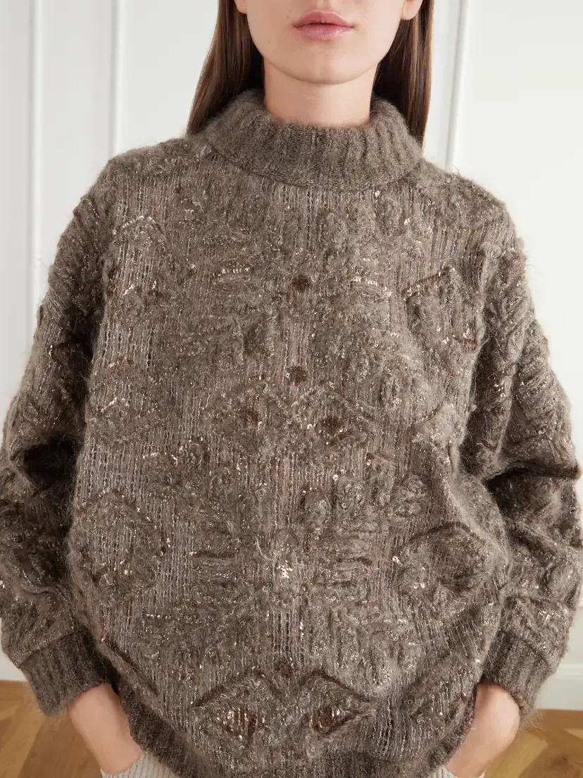 Brunello Cucinelli Sequin-embellished Jacquard Sweater | Thumbnail 5