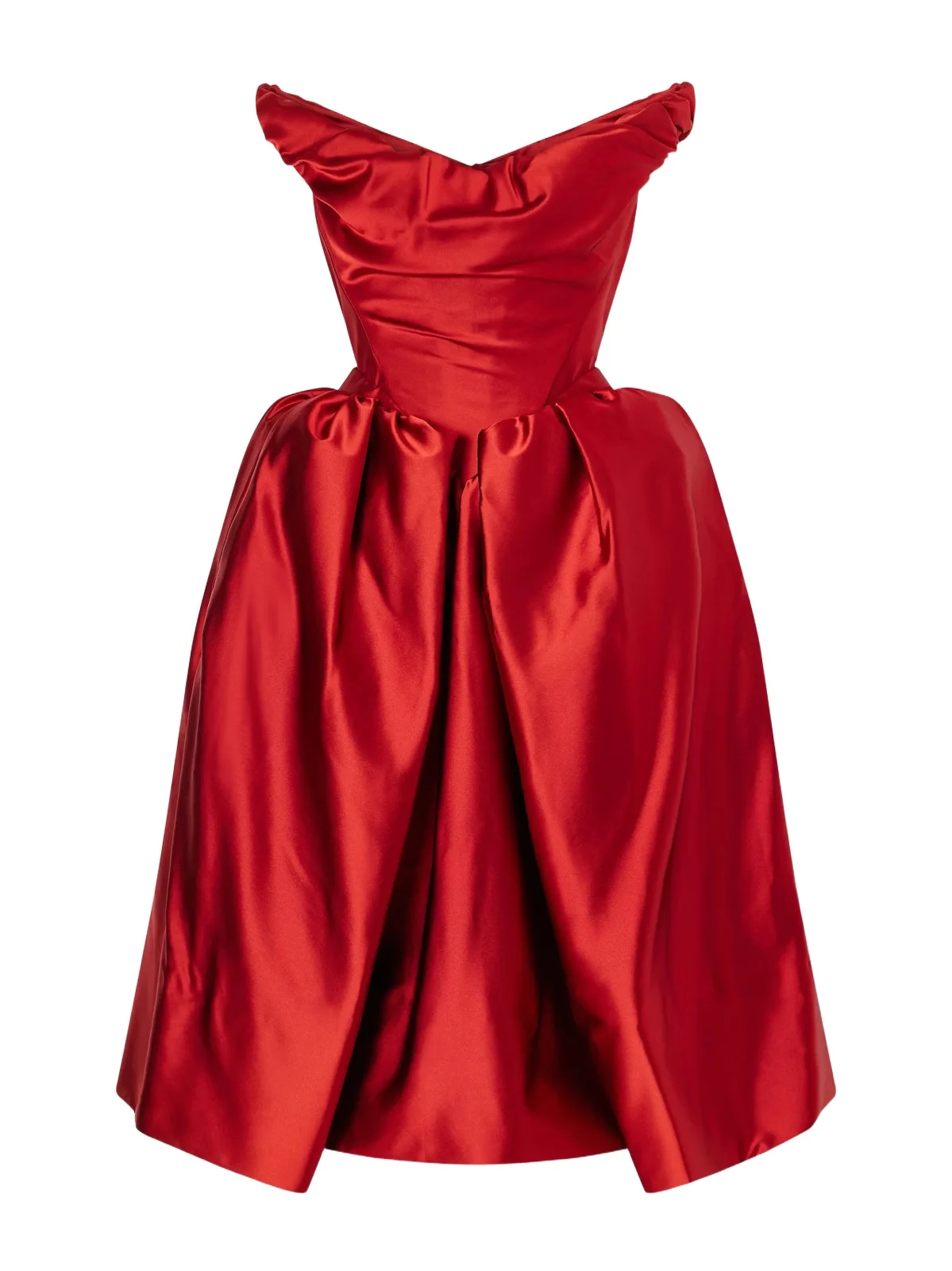 Lady Off-the-shoulder Pleated Duchess-satin Midi Dress Lady Off-the-shoulder Pleated Duchess-satin Midi Dress