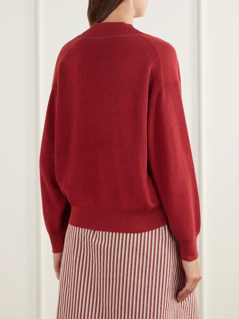 Brunello Cucinelli Ribbed Cotton Sweater | Thumbnail 4 Brunello Cucinelli Ribbed Cotton Sweater | Thumbnail 4