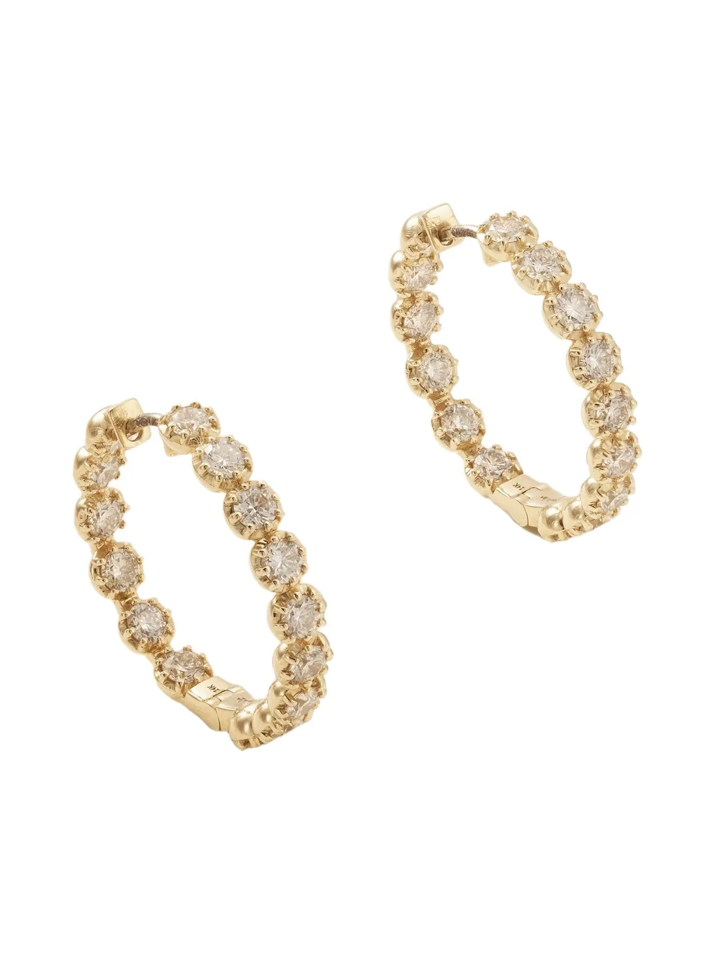 Marlo Laz 14-karat Gold Champagne Diamond Earrings