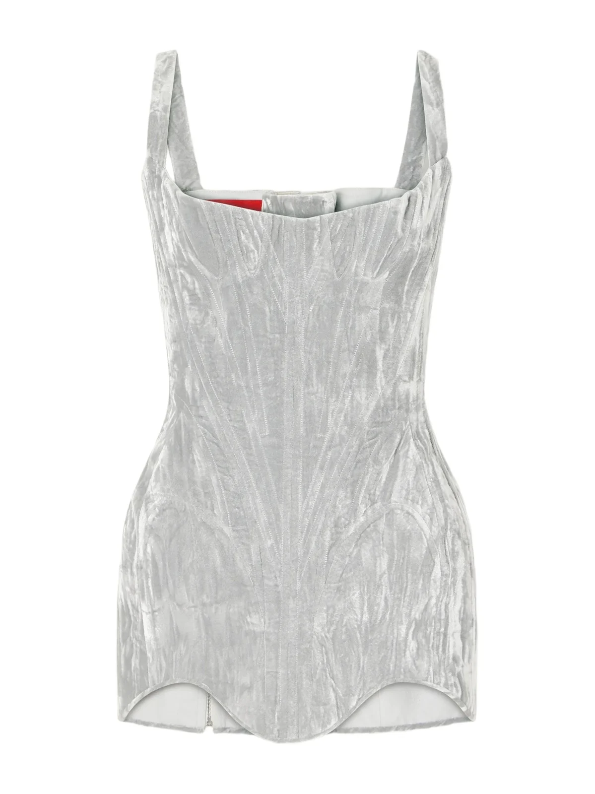 Dilara Findikoglu Shield Corset Cotton-velvet Mini Dress