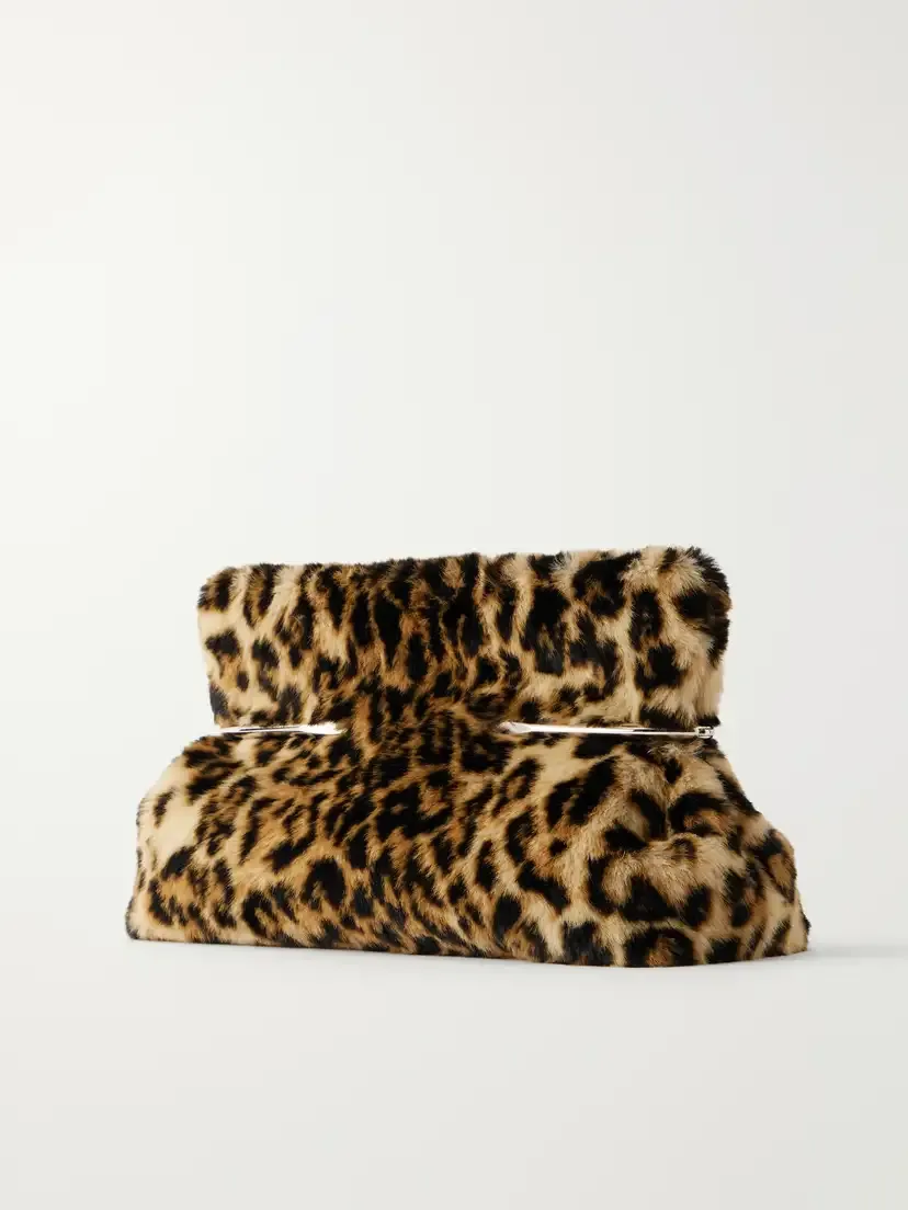 Givenchy Pinch Leopard-print Shearling Clutch | Thumbnail 4