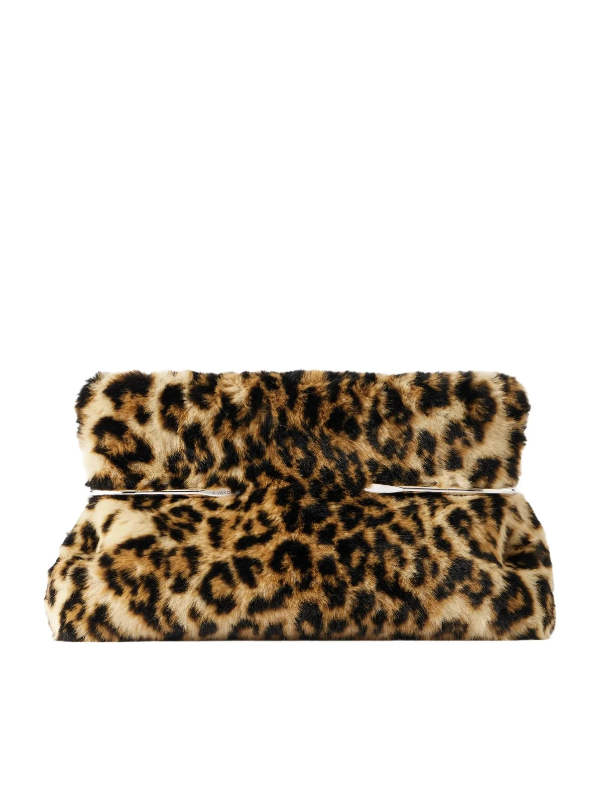 Givenchy Pinch Leopard-print Shearling Clutch