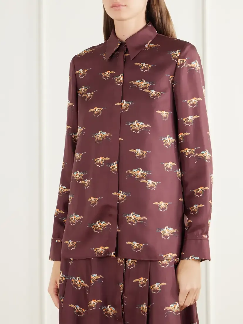 Gabriela Hearst Cruz Printed Silk-satin Shirt | Thumbnail 3 Gabriela Hearst Cruz Printed Silk-satin Shirt | Thumbnail 3