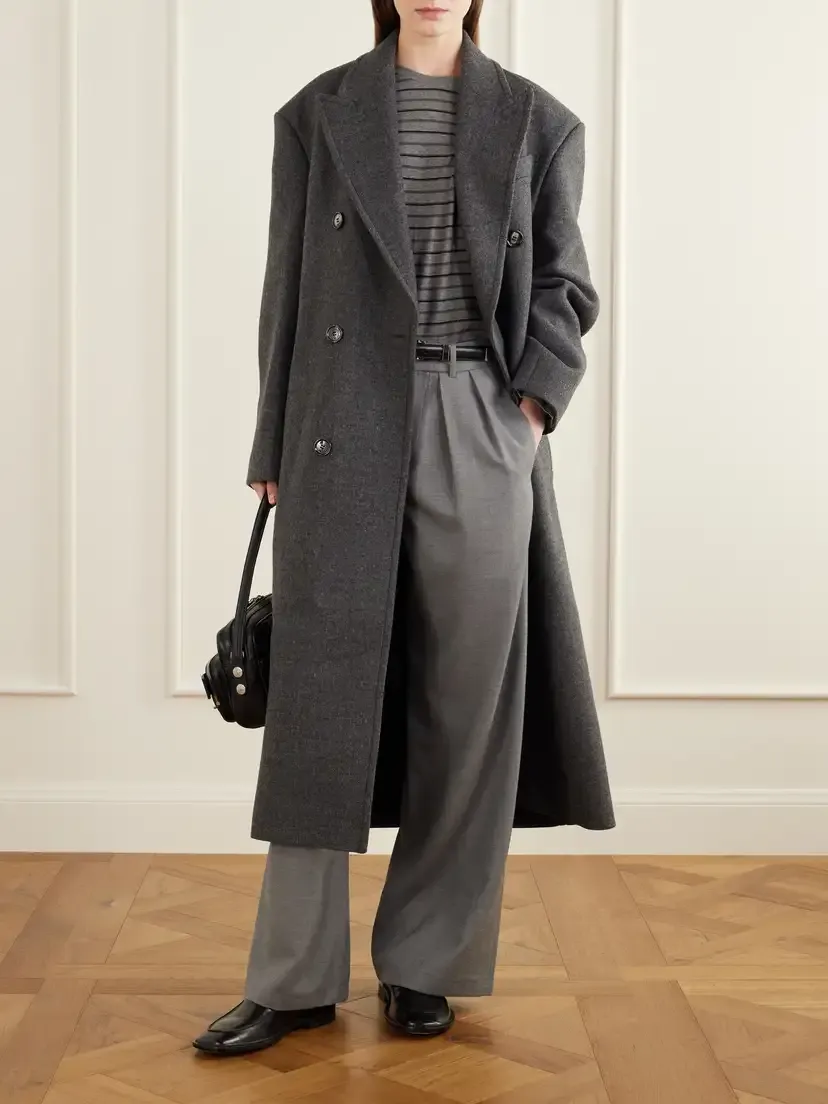 AMI PARIS Double-breasted Virgin Wool-gabardine Coat | Thumbnail 2 AMI PARIS Double-breasted Virgin Wool-gabardine Coat | Thumbnail 2