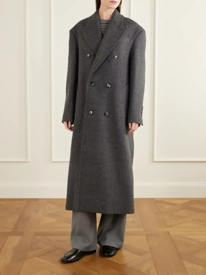 AMI PARIS Double-breasted Virgin Wool-gabardine Coat | Thumbnail 3 AMI PARIS Double-breasted Virgin Wool-gabardine Coat | Thumbnail 3