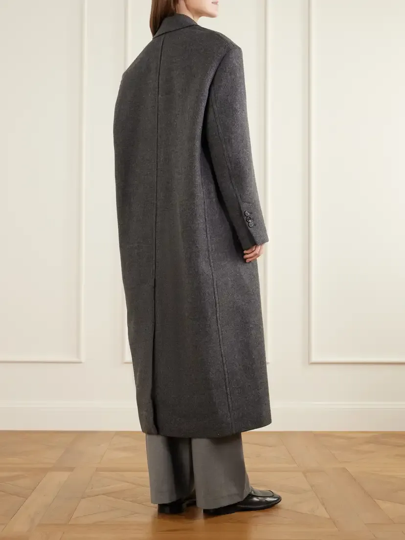 AMI PARIS Double-breasted Virgin Wool-gabardine Coat | Thumbnail 4 AMI PARIS Double-breasted Virgin Wool-gabardine Coat | Thumbnail 4