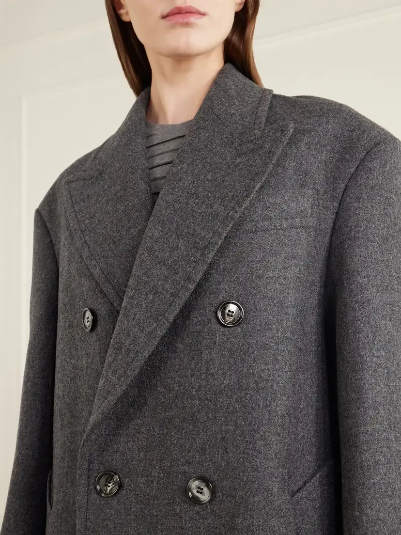 AMI PARIS Double-breasted Virgin Wool-gabardine Coat | Thumbnail 5 AMI PARIS Double-breasted Virgin Wool-gabardine Coat | Thumbnail 5