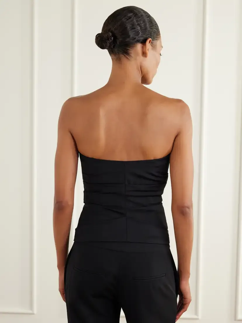 COLLEEN ALLEN Strapless Gathered Stretch Wool-blend Tank | Thumbnail 3 COLLEEN ALLEN Strapless Gathered Stretch Wool-blend Tank | Thumbnail 3