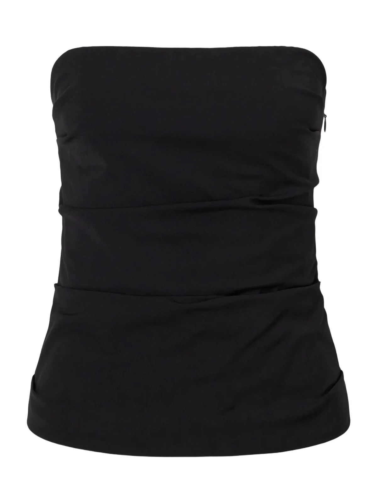 COLLEEN ALLEN Strapless Gathered Stretch Wool-blend Tank