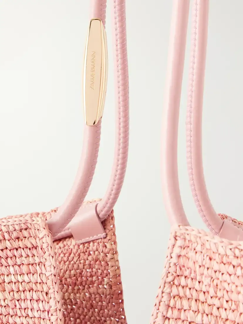 Zimmermann Goldentime Fringed Embellished Leather-trimmed Raffia Tote | Thumbnail 5