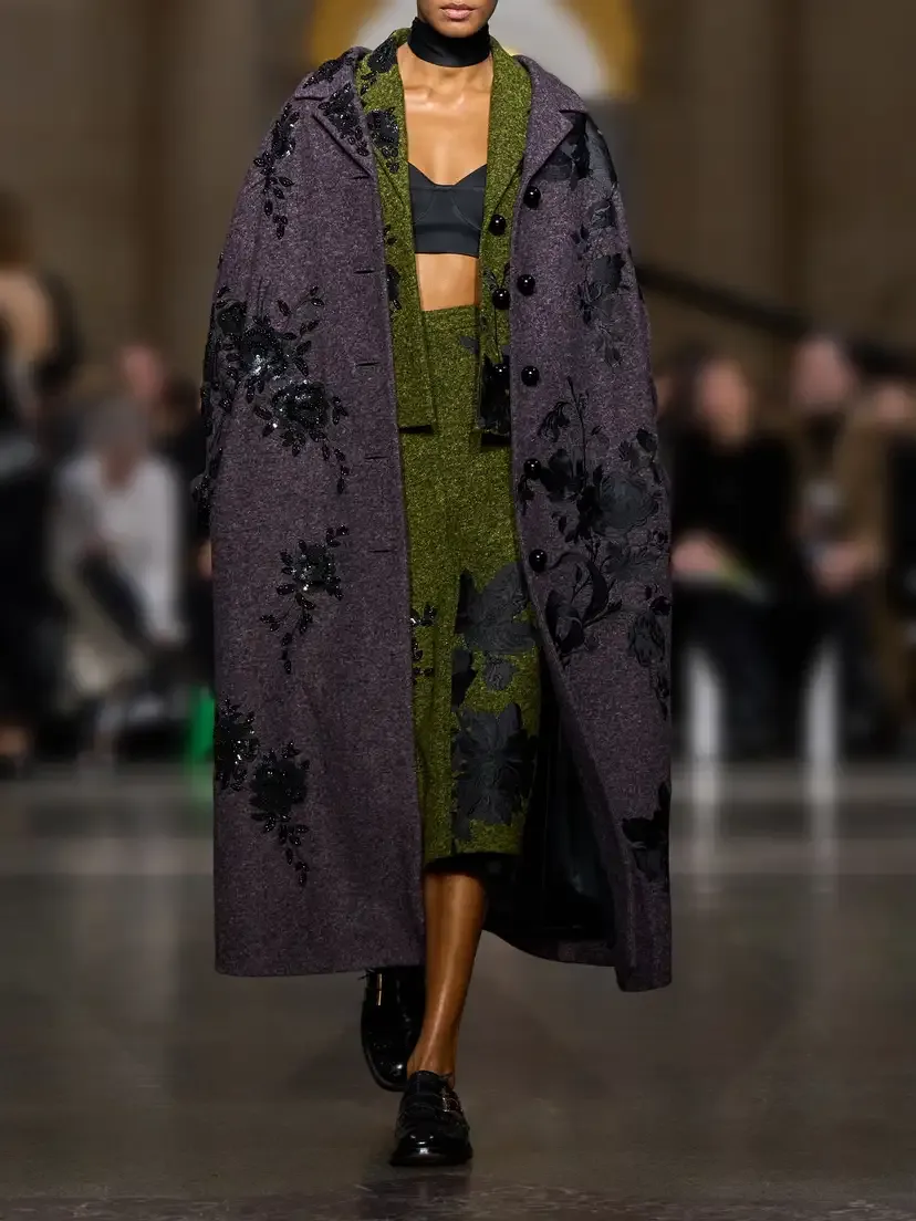 Erdem Embellished Floral-embroidered Pleated Satin And Twill Midi Skirt | Thumbnail 6