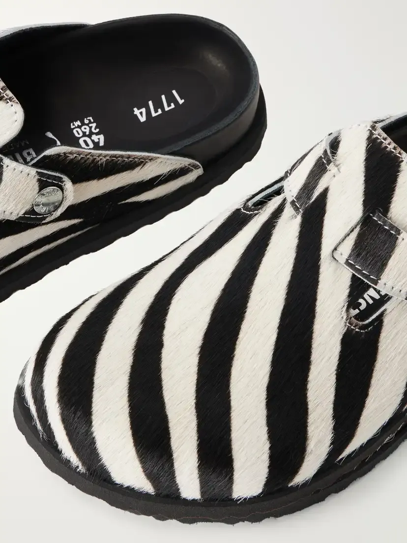 Birkenstock 1774 Boston Leather-trimmed Zebra-printed Calf-hair Mules | Thumbnail 5 Birkenstock 1774 Boston Leather-trimmed Zebra-printed Calf-hair Mules | Thumbnail 5