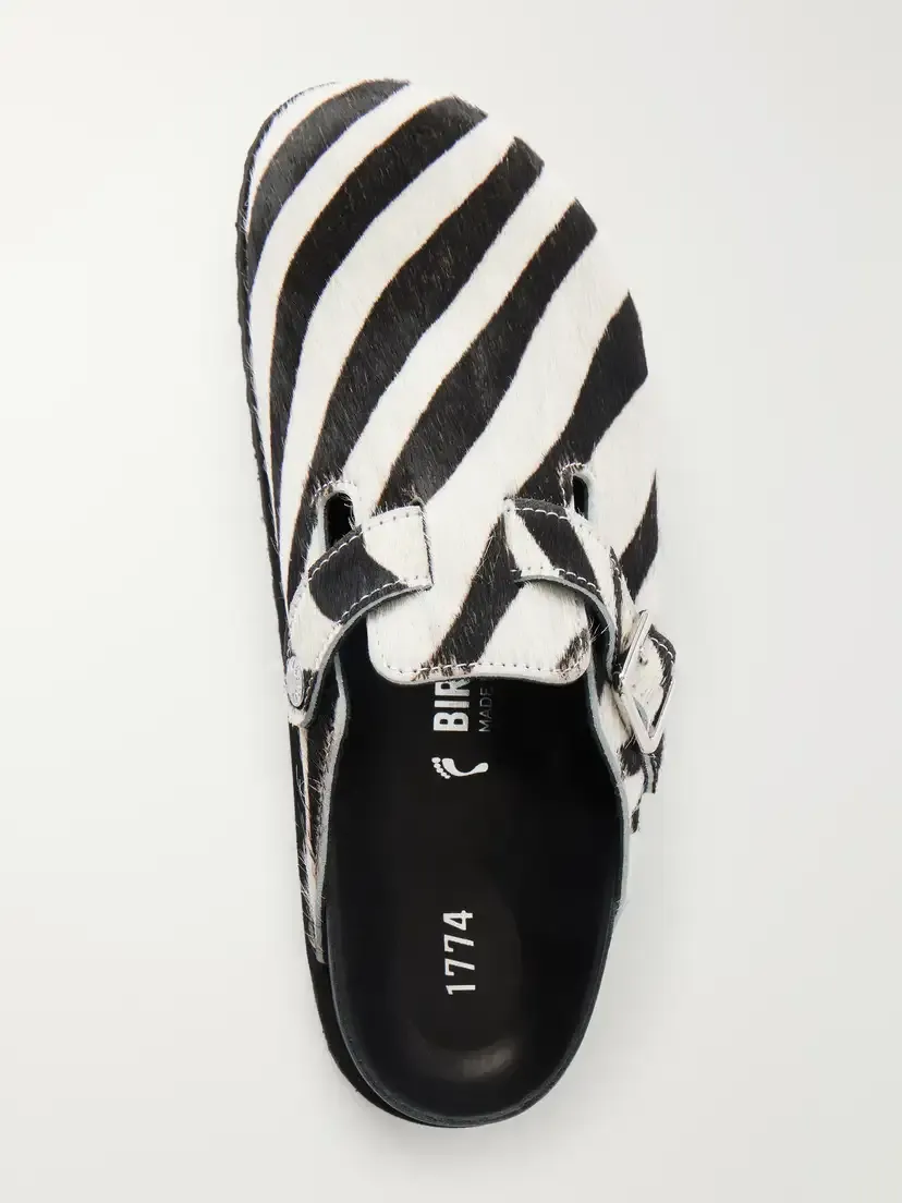 Birkenstock 1774 Boston Leather-trimmed Zebra-printed Calf-hair Mules | Thumbnail 6 Birkenstock 1774 Boston Leather-trimmed Zebra-printed Calf-hair Mules | Thumbnail 6