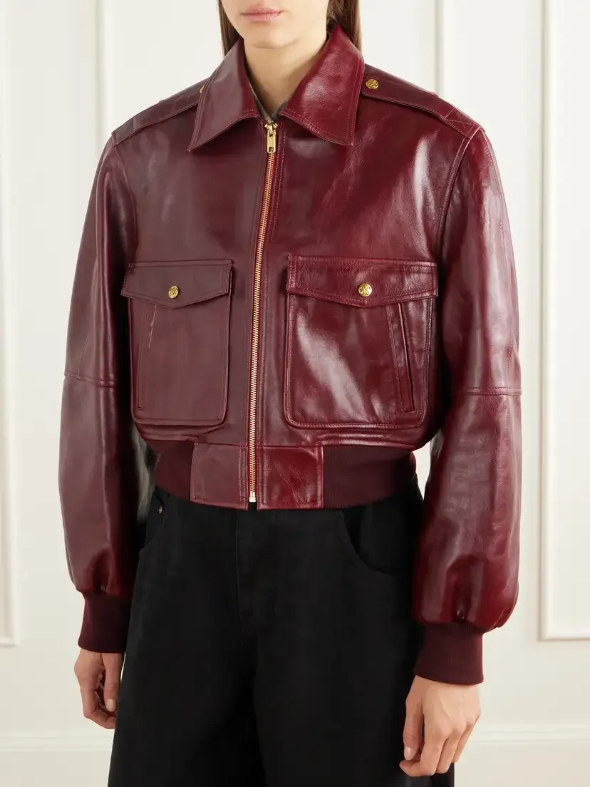 Willy Chavarria Cropped Leather Bomber Jacket | Thumbnail 3 Willy Chavarria Cropped Leather Bomber Jacket | Thumbnail 3
