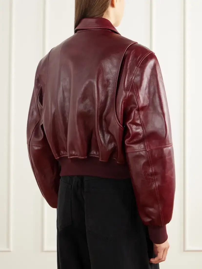 Willy Chavarria Cropped Leather Bomber Jacket | Thumbnail 4 Willy Chavarria Cropped Leather Bomber Jacket | Thumbnail 4